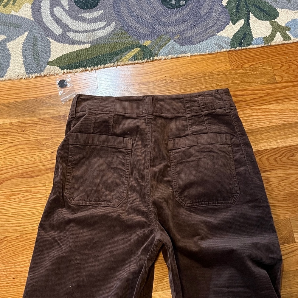Anthropologie x Maeve Colette Wide-Leg Full Length Corduroy Pants Brown 33 NWT - Picture 14 of 14